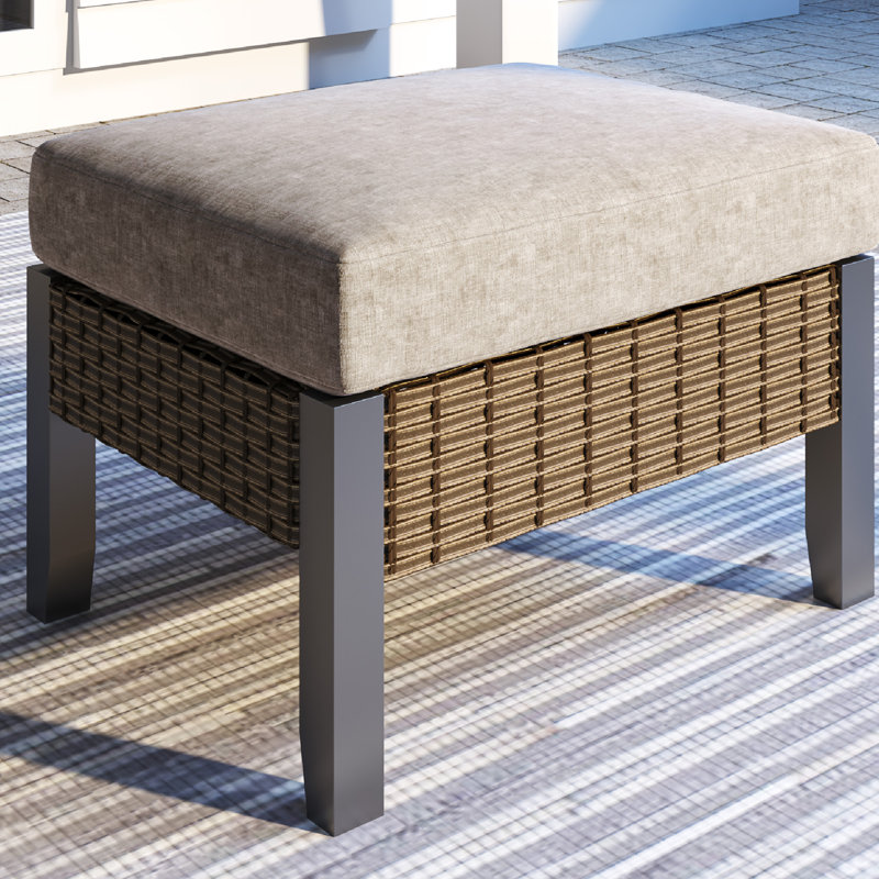 Latitude Run® Seher Outdoor Ottoman with Cushion & Reviews Wayfair